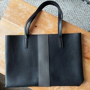 VINCE CAMUTO black vegan leather shoulder tote bag